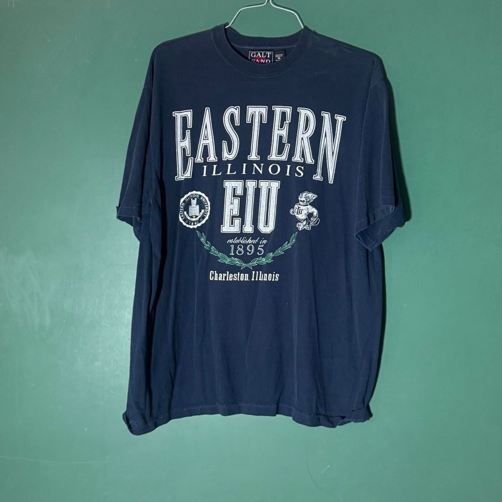 Vintage 90s Galt Sand Eastern Illinois EIU Navy Blue T-Shirt Mens XL USA Made